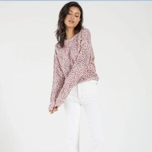n:PHILANTHROPY Lauren Sweatshirt in Blossom Leopard Size medium.